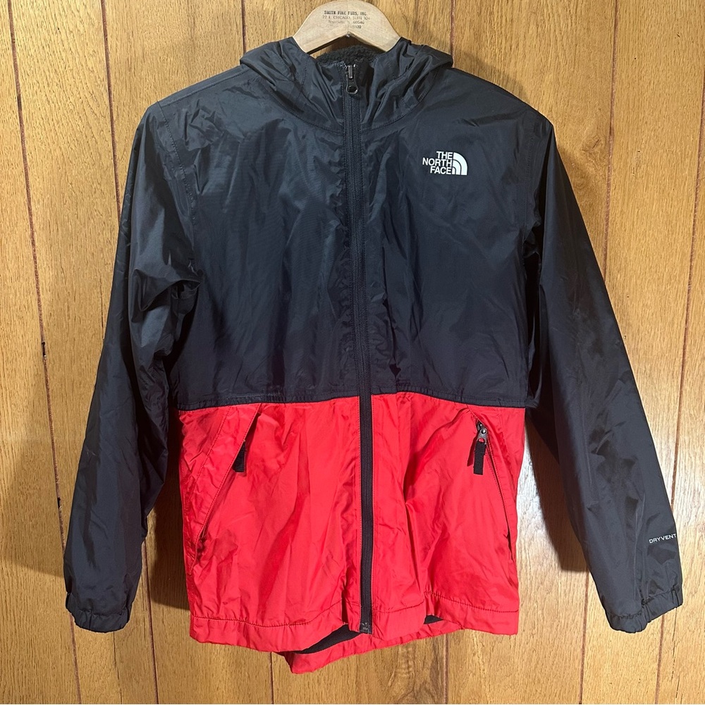 THE NORTH FACE Black & Red Full-Zip Jacket Boys YOUTH Size Large (14/16)